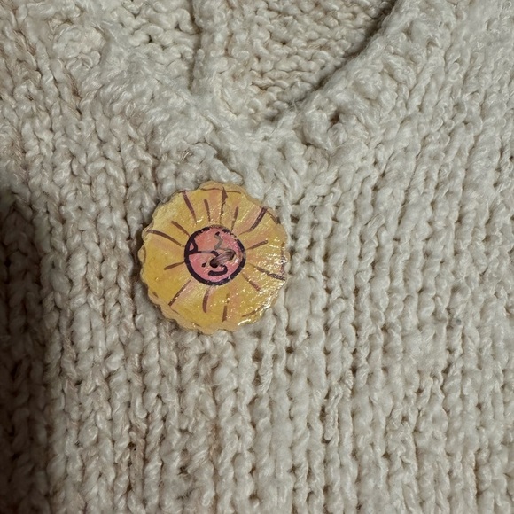 VTG 1995 Eagle’s Eye Vest W/ Funky Painted Buttons - Picture 3 of 10